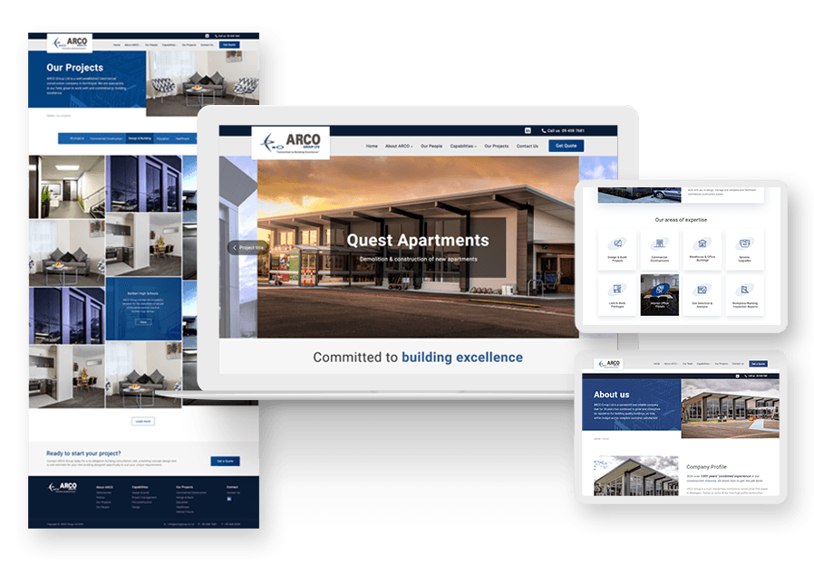 Moholockena created the website for construction company ARCO to present their services